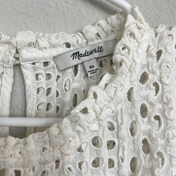 Madewell Eyelet Ruffle Sleeve Pintuck Dress Size XS - Picture 6 of 10